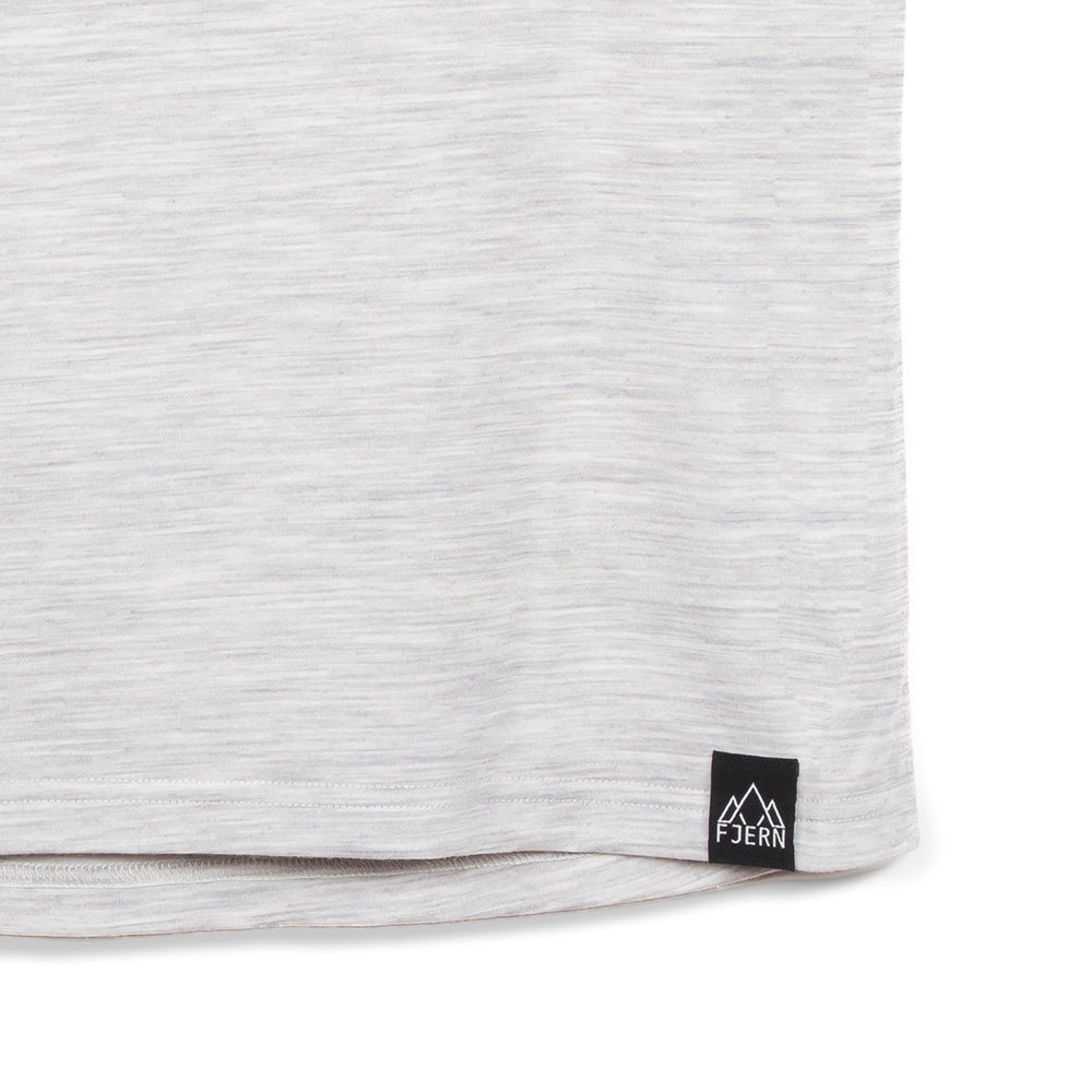 Womens Preikestolen Merino Blend T-Shirt (Mist Grey Melange/Navy)