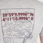 Womens Preikestolen Merino Blend T-Shirt (Mist Grey Melange/Navy)