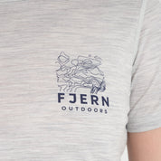 Womens Preikestolen Merino Blend T-Shirt (Mist Grey Melange/Navy)