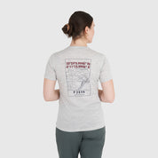 Womens Preikestolen Merino Blend T-Shirt (Mist Grey Melange/Navy)