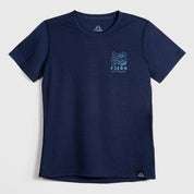 Womens Preikestolen Merino Blend T-Shirt (Navy/Mineral Blue)
