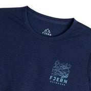 Womens Preikestolen Merino Blend T-Shirt (Navy/Mineral Blue)