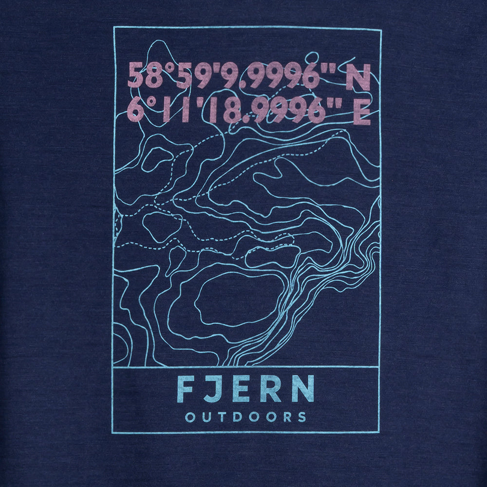 Womens Preikestolen Merino Blend T-Shirt (Navy/Mineral Blue)