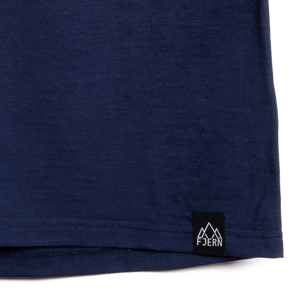 Womens Preikestolen Merino Blend T-Shirt (Navy/Mineral Blue)