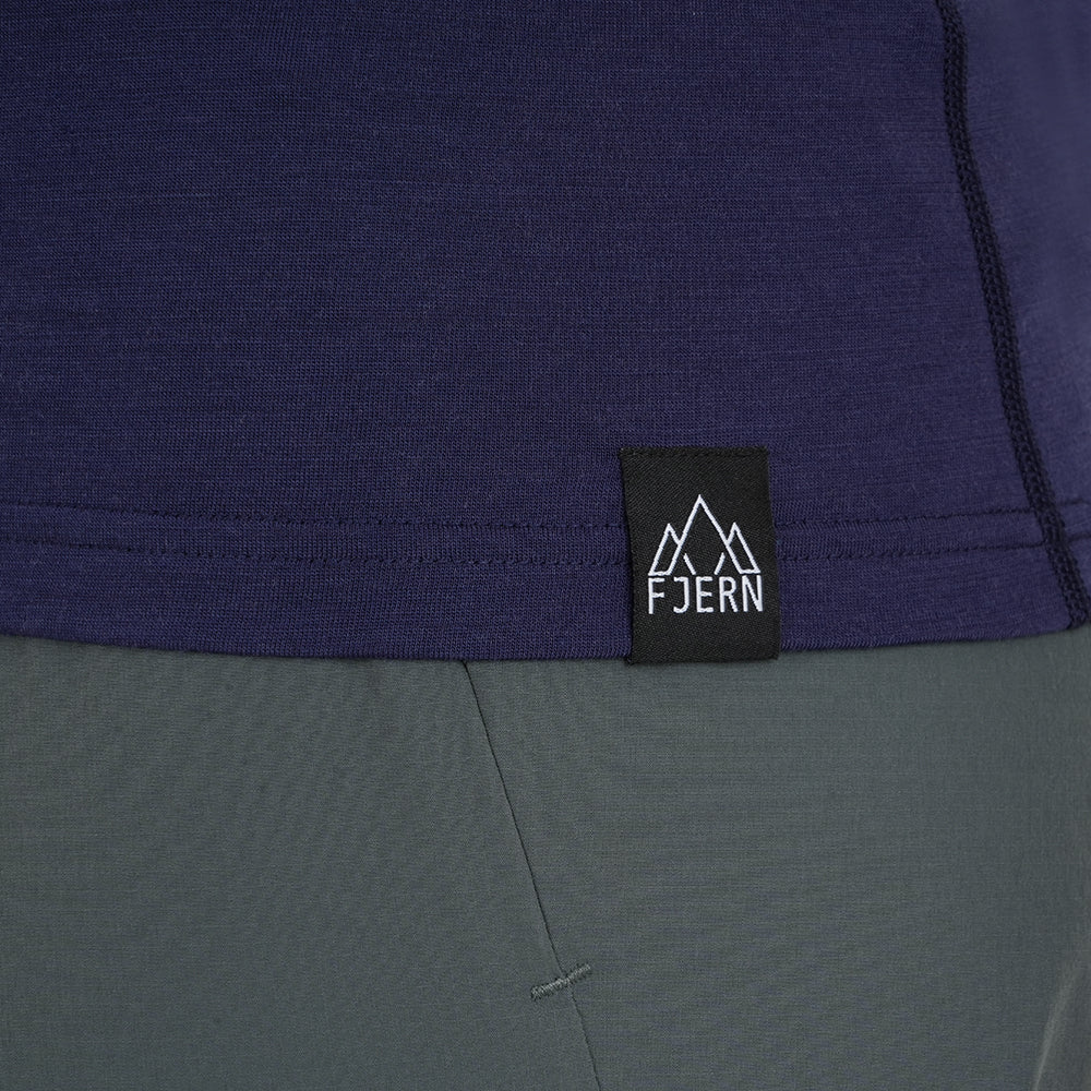 Womens Preikestolen Merino Blend T-Shirt (Navy/Mineral Blue)