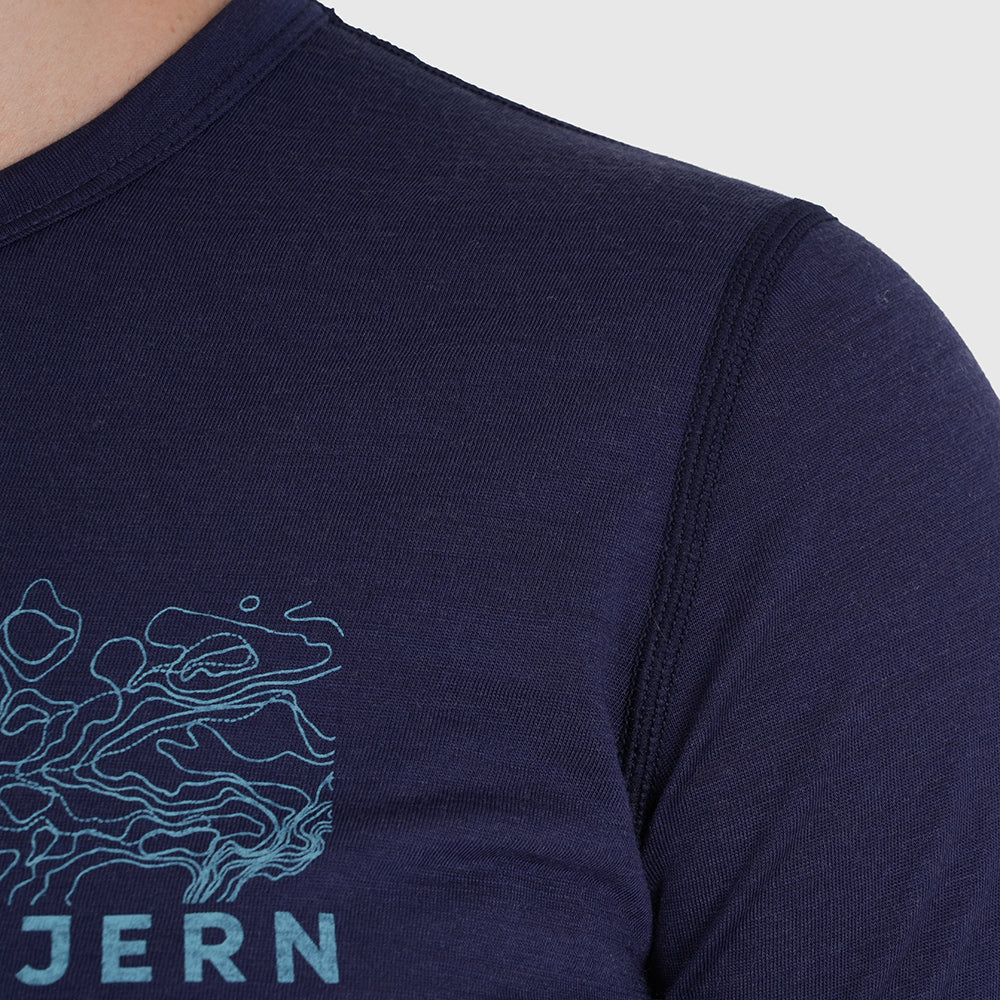 Womens Preikestolen Merino Blend T-Shirt (Navy/Mineral Blue)