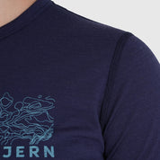 Womens Preikestolen Merino Blend T-Shirt (Navy/Mineral Blue)