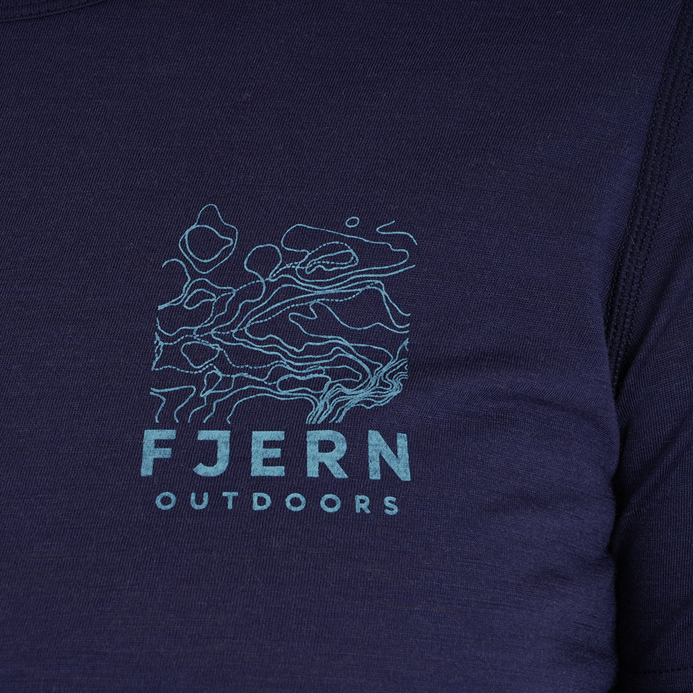 Womens Preikestolen Merino Blend T-Shirt (Navy/Mineral Blue)
