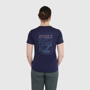 Womens Preikestolen Merino Blend T-Shirt (Navy/Mineral Blue)