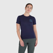 Womens Preikestolen Merino Blend T-Shirt (Navy/Mineral Blue)