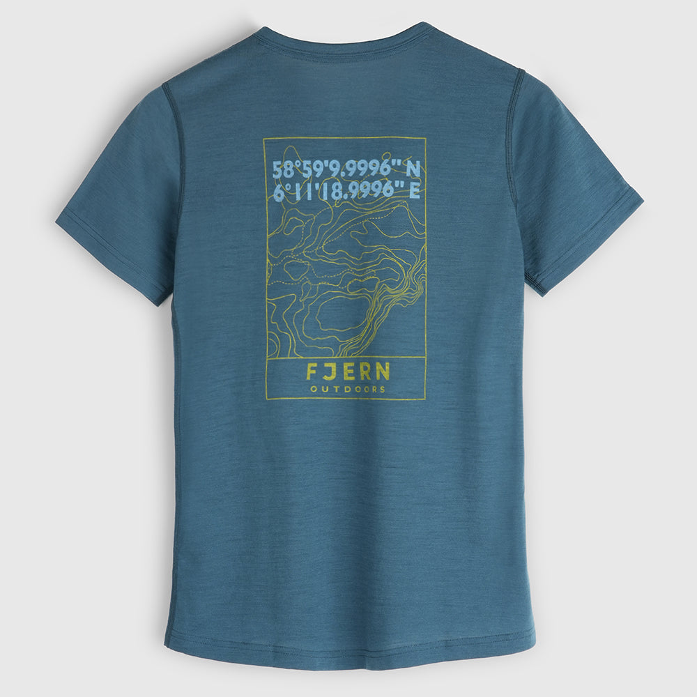 Womens Preikestolen Merino Blend T-Shirt (Petrol/Lime)