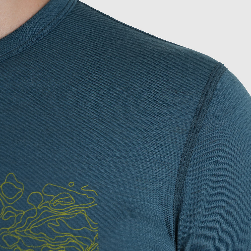 Womens Preikestolen Merino Blend T-Shirt (Petrol/Lime)