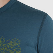 Womens Preikestolen Merino Blend T-Shirt (Petrol/Lime)