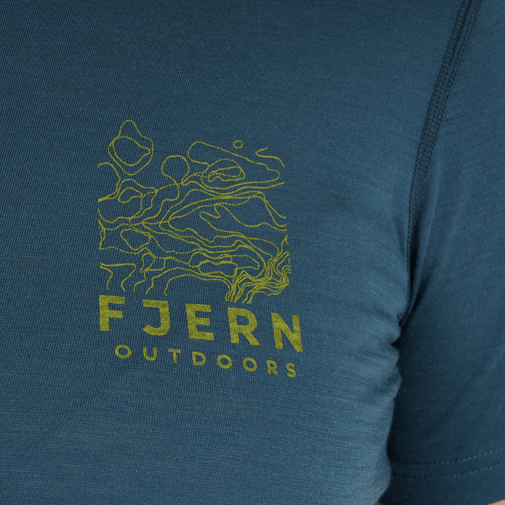 Womens Preikestolen Merino Blend T-Shirt (Petrol/Lime)