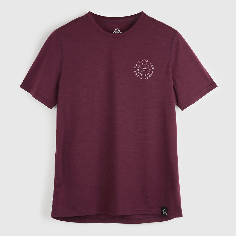 Womens Roundel Merino Blend T-shirt (Aubergine/Chalk)