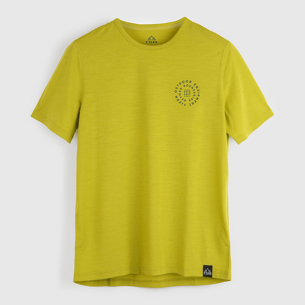 Womens Roundel Merino Blend T-shirt (Lime/Petrol)