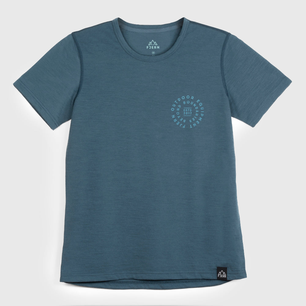 Womens Roundel Merino Blend T-shirt (Orion Blue/Mineral Blue)