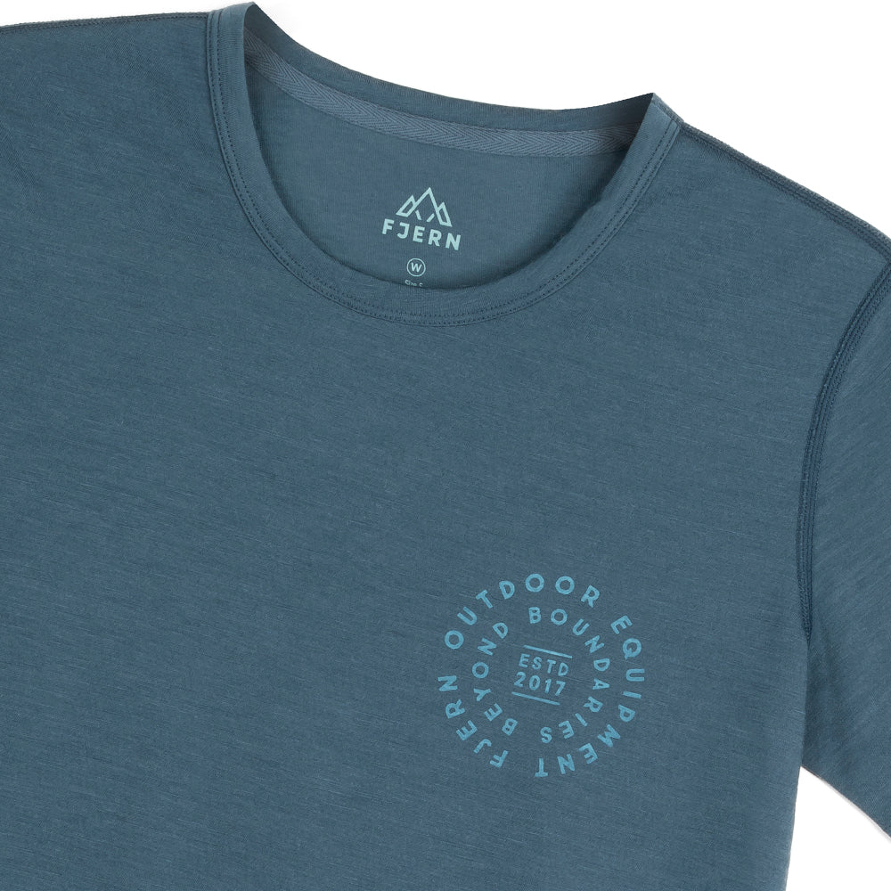 Womens Roundel Merino Blend T-shirt (Orion Blue/Mineral Blue)
