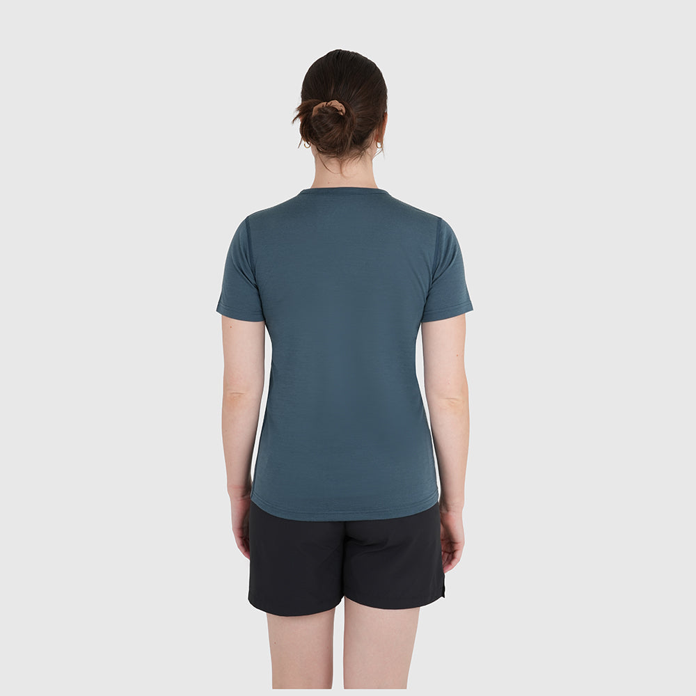 Womens Roundel Merino Blend T-shirt (Orion Blue/Mineral Blue)