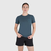 Womens Roundel Merino Blend T-shirt (Orion Blue/Mineral Blue)