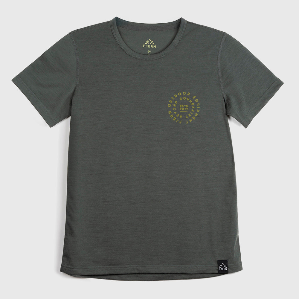 Womens Roundel Merino Blend T-Shirt (Urban Chic/Lime)