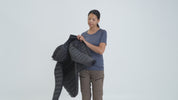 Womens Arktis II Down Hooded Jacket (Black/Charcoal)