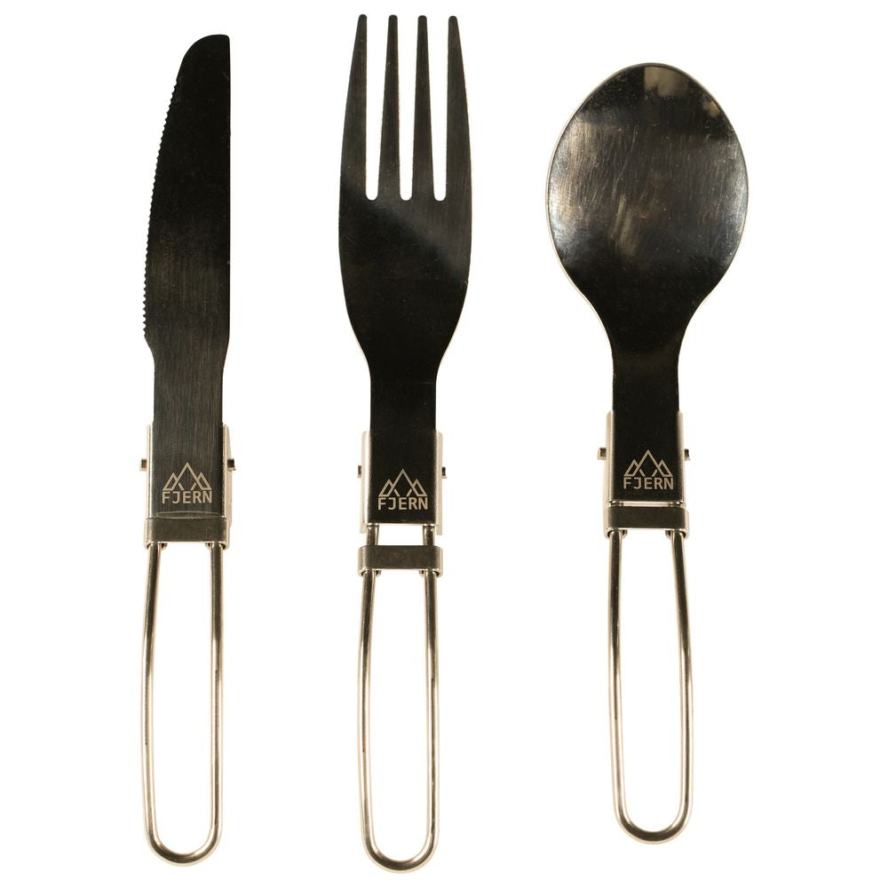 Fjern - Bestick 3 Piece Cutlery Set (Silver) | Our foldable stainless steel knife, fork, and spoon set is perfect space-saving trio for outdoor adventurers