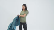 Womens Aktiv Down Hoodless Jacket (Navy/Rust)