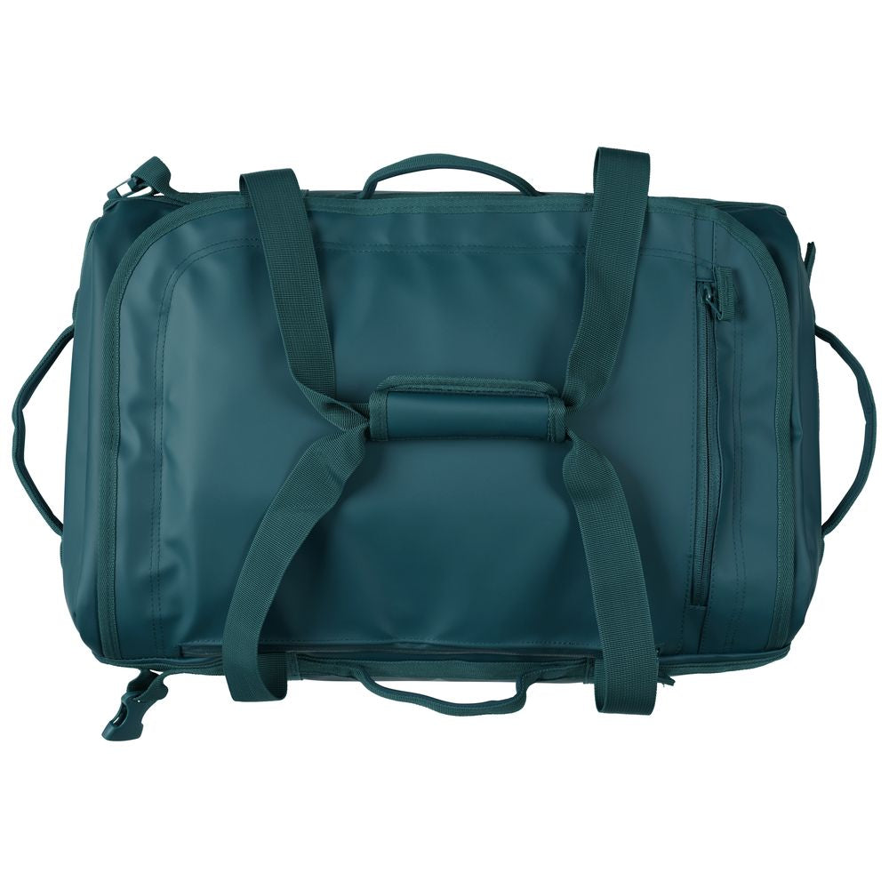 Fjern - Fördra 40L Duffle Bag (Petrol) | Made from durable 100% recycled polyester with a TPU-film laminate, the Fördra duffle bag offers 40L of storage, multiple pockets, and versatile carrying options