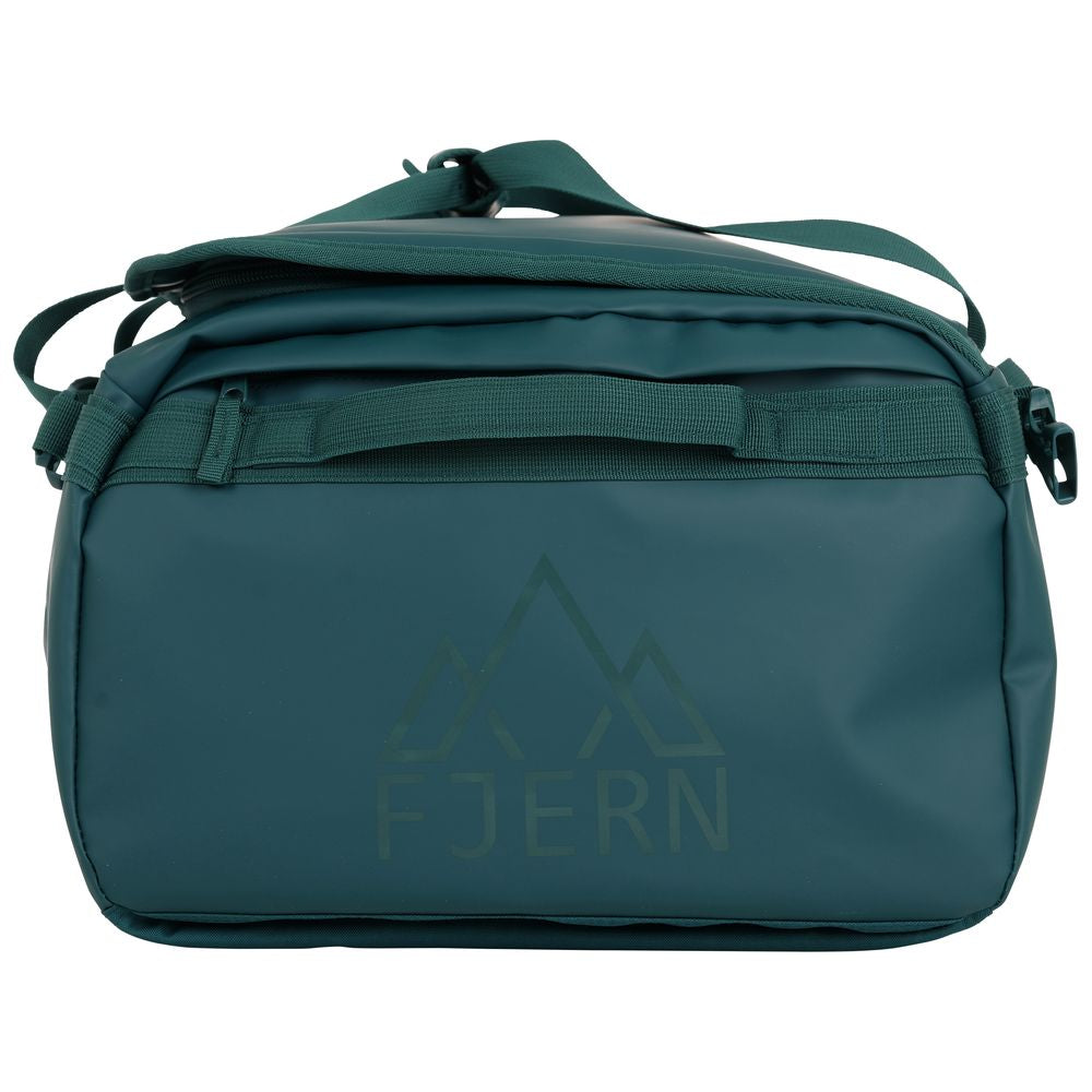 Fjern - Fördra 70L Duffle Bag (Petrol) | Made from durable 100% recycled polyester with a TPU-film laminate, the Fördra duffle bag offers 70L of storage, multiple pockets, and versatile carrying options