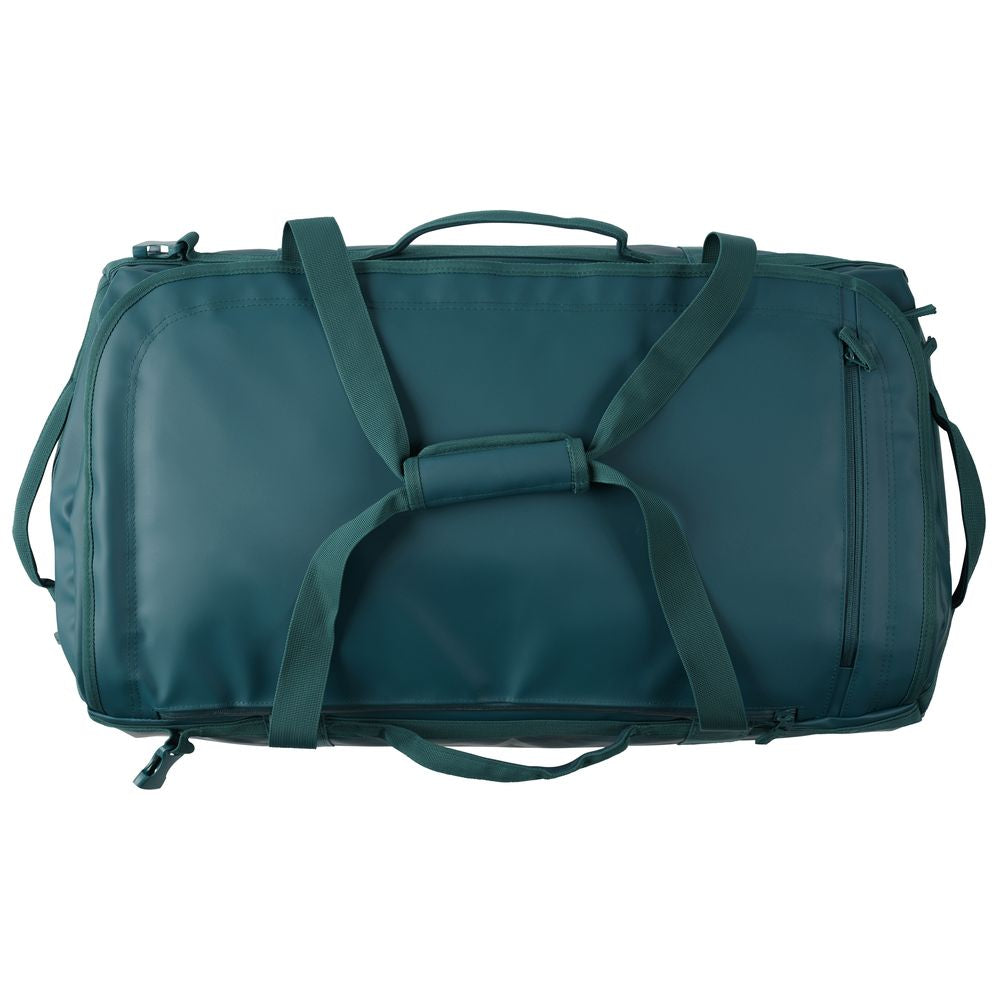 Fjern - Fördra 70L Duffle Bag (Petrol) | Made from durable 100% recycled polyester with a TPU-film laminate, the Fördra duffle bag offers 70L of storage, multiple pockets, and versatile carrying options