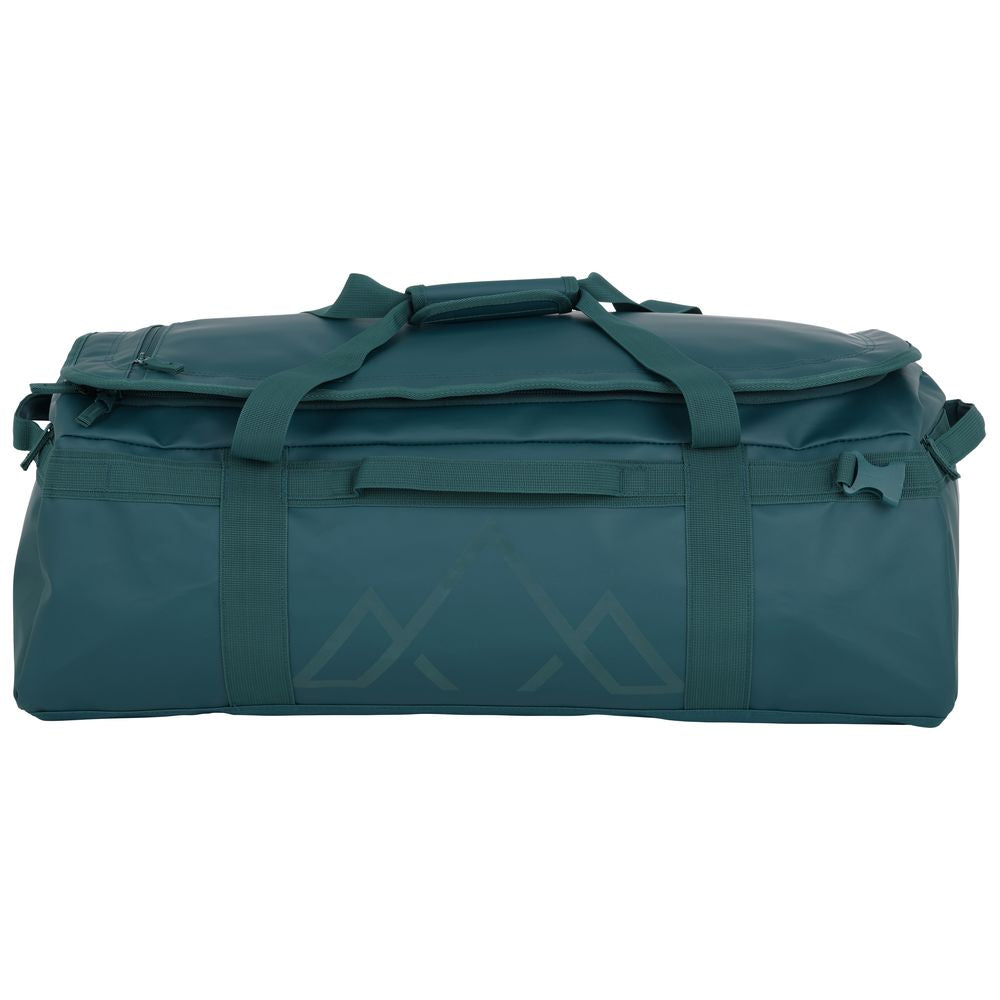 Fjern - Fördra 70L Duffle Bag (Petrol) | Made from durable 100% recycled polyester with a TPU-film laminate, the Fördra duffle bag offers 70L of storage, multiple pockets, and versatile carrying options