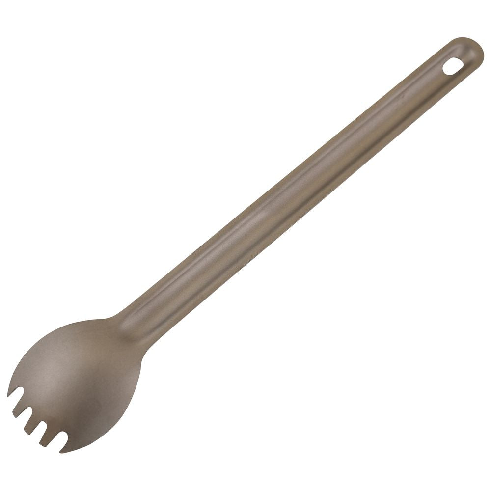 Fjern - Fjork Titanium Long Forked Spoon (Silver) | Our lightweight long-handled forked spoon is an essential tool for deep pots and food packets