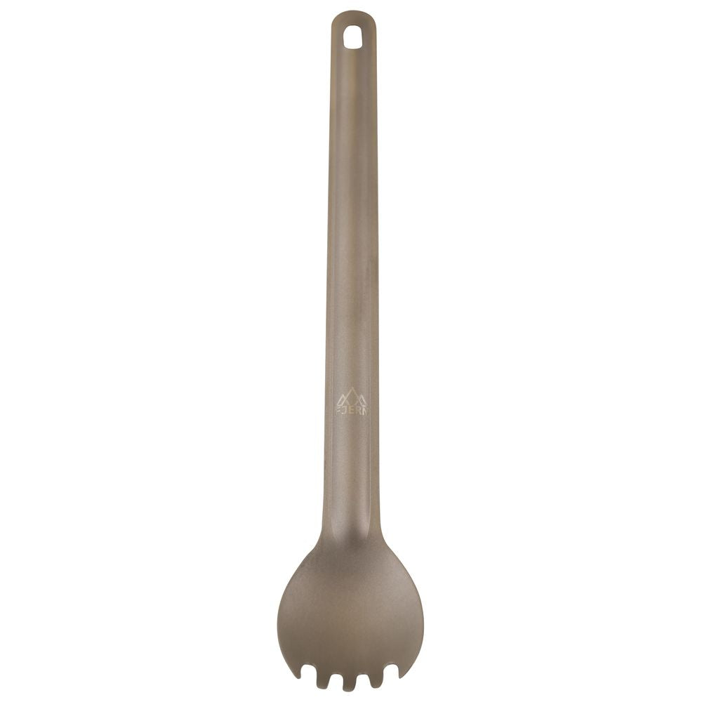 Fjern - Fjork Titanium Long Forked Spoon (Silver) | Our lightweight long-handled forked spoon is an essential tool for deep pots and food packets