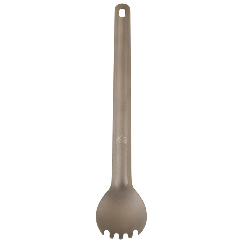 Fjork Titanium Long Forked Spoon (Silver)