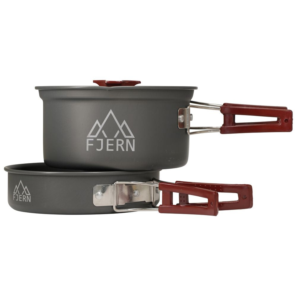 Fjern - Kypsetä Pan Set (Grey/Rust) | Upgrade your camping with our versatile aluminium camping cookware set, designed for 1-2 people