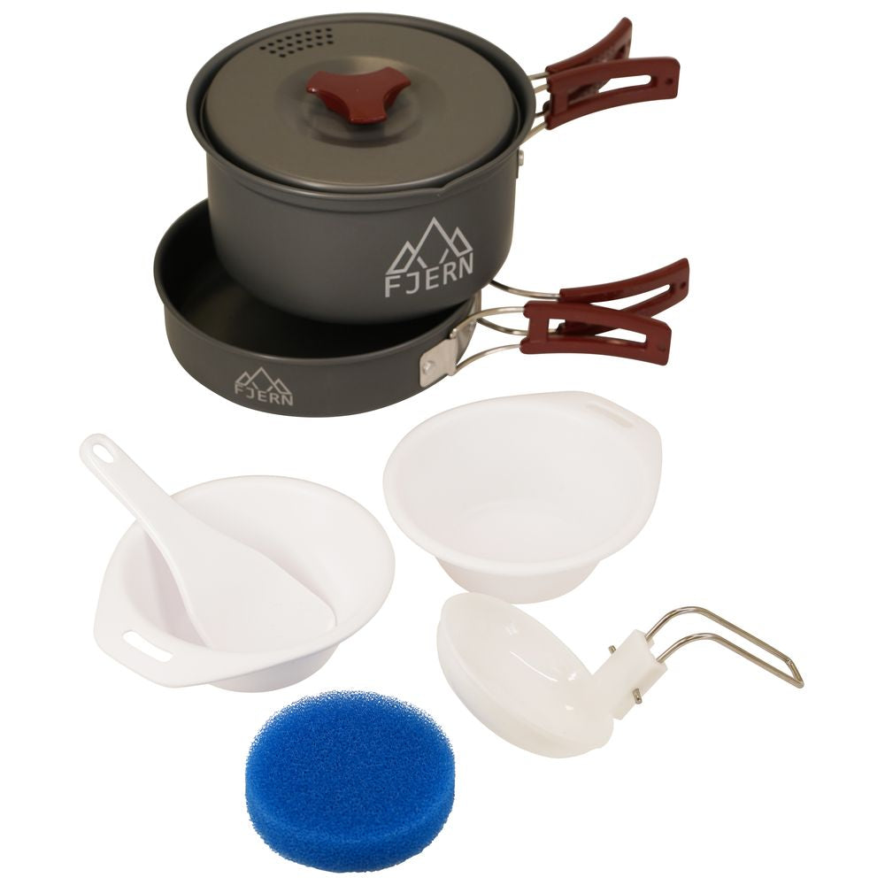 Fjern - Kypsetä Pan Set (Grey/Rust) | Upgrade your camping with our versatile aluminium camping cookware set, designed for 1-2 people