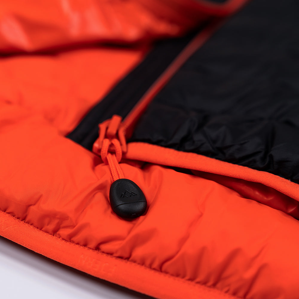 Fjern - Mens Aktiv Down Gilet (Black/Orange) | Gear up your alpine performance with the Aktiv Gilet, a versatile and lightweight insulated layer that offers core warmth without the bulk