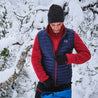 Fjern - Mens Aktiv Down Gilet (Navy/Rust) | Gear up your alpine performance with the Aktiv Gilet, a versatile and lightweight insulated layer that offers core warmth without the bulk