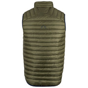 Fjern - Mens Aktiv Down Gilet (Olive/Navy) | Gear up your alpine performance with the Aktiv Gilet, a versatile and lightweight insulated layer that offers core warmth without the bulk
