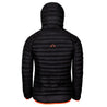 Fjern - Mens Aktiv Down Hooded Jacket (Black/Orange) | Venture further with the Aktiv, a versatile and lightweight insulated layer that offers exceptional warmth in a compact package