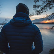 Fjern - Mens Aktiv Down Hooded Jacket (Cobalt/Navy) | Venture further with the Aktiv, a versatile and lightweight insulated layer that offers exceptional warmth in a compact package