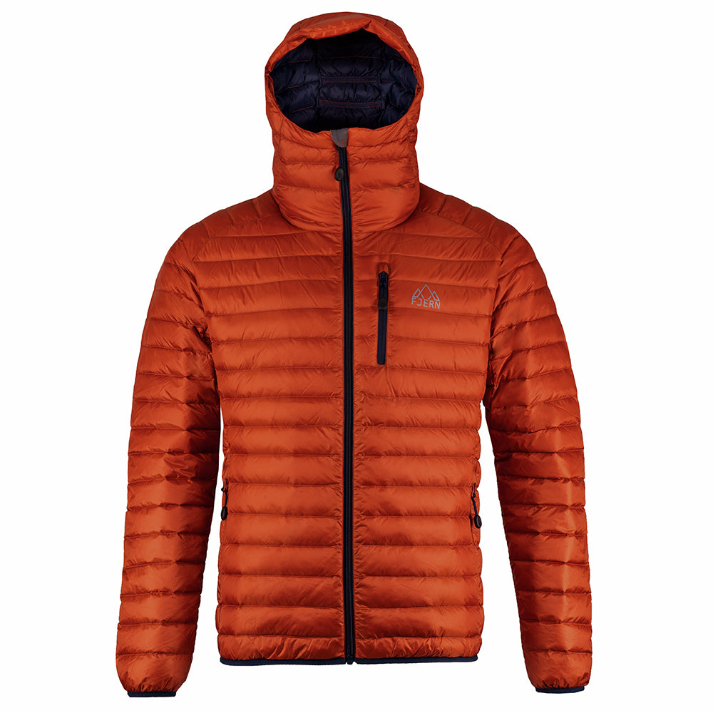 Fjern | Mens Aktiv Down Hooded Jacket (Burnt Orange/Navy)