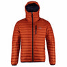 Fjern - Mens Aktiv Down Hooded Jacket (Burnt Orange/Navy) | Venture further with the Aktiv, a versatile and lightweight insulated layer that offers exceptional warmth in a compact package