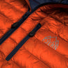 Fjern - Mens Aktiv Down Hooded Jacket (Burnt Orange/Navy) | Venture further with the Aktiv, a versatile and lightweight insulated layer that offers exceptional warmth in a compact package