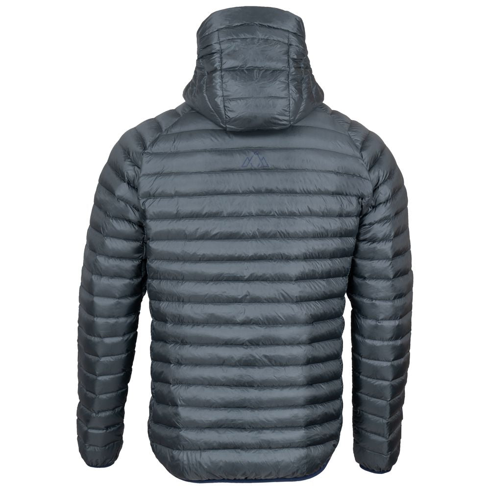 Fjern - Mens Aktiv Down Hooded Jacket (Charcoal/Navy) | Venture further with the Aktiv, a versatile and lightweight insulated layer that offers exceptional warmth in a compact package