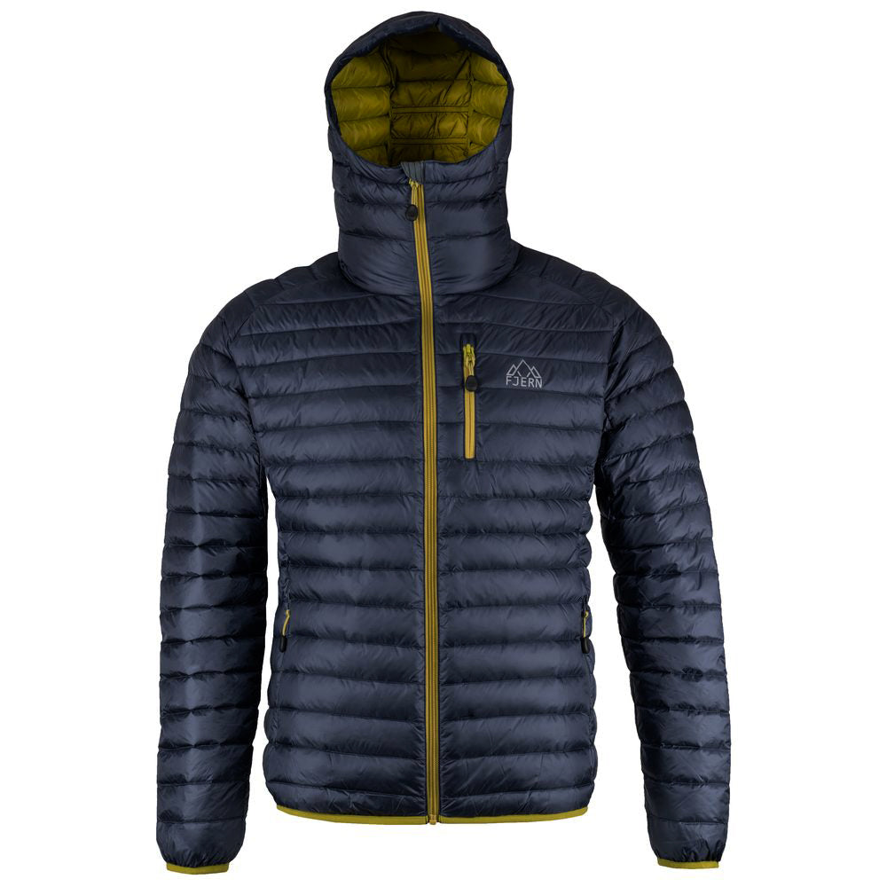 Fjern - Mens Aktiv Down Hooded Jacket (Storm Grey/Lime) | Venture further with the Aktiv, a versatile and lightweight insulated layer that offers exceptional warmth in a compact package
