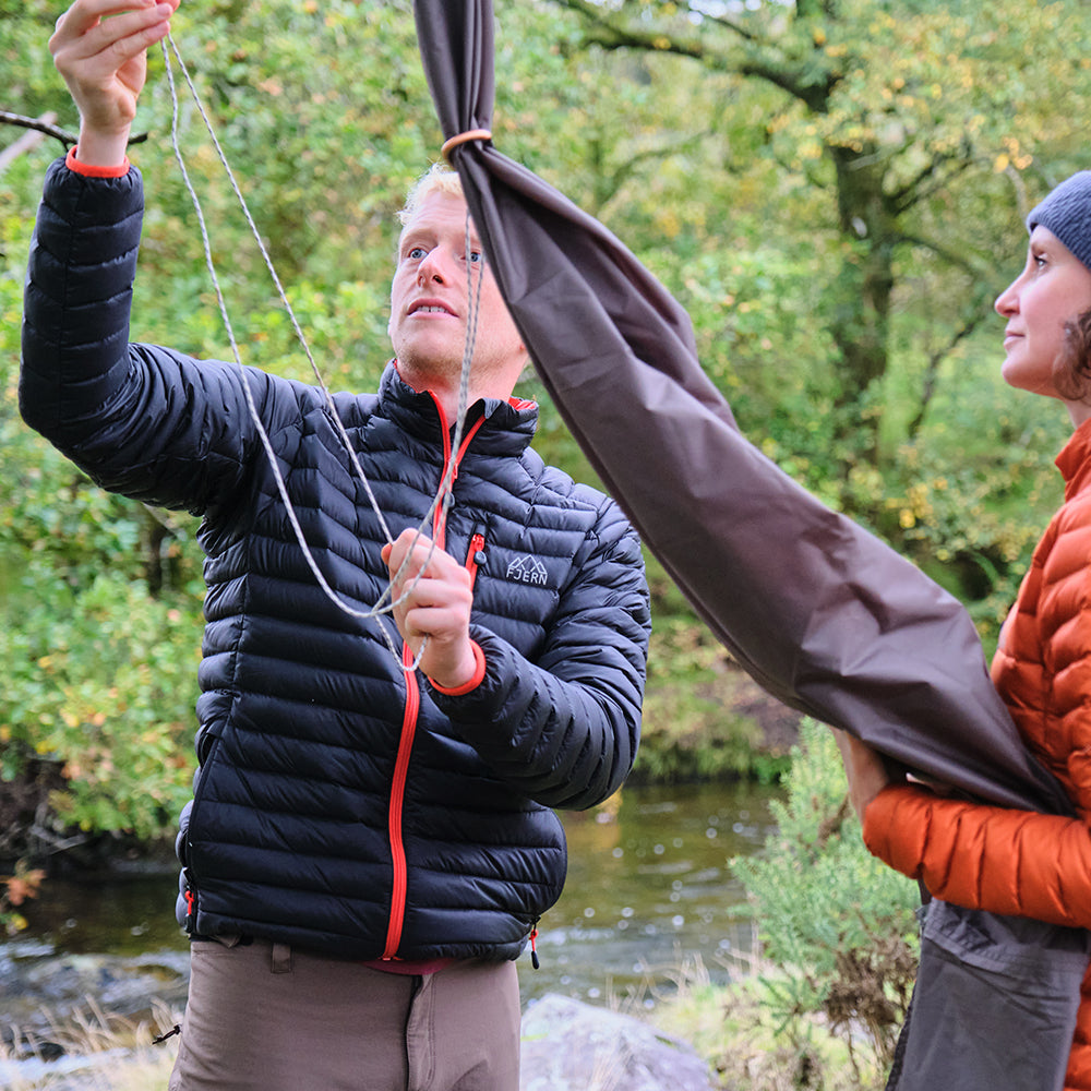 Fjern - Mens Aktiv Down Hoodless Jacket (Black/Orange) | Venture further with the Aktiv, a versatile and lightweight insulated layer that offers exceptional warmth in a compact package