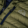 Fjern - Mens Aktiv Down Hoodless Jacket (Olive/Navy) | Venture further with the Aktiv, a versatile and lightweight insulated layer that offers exceptional warmth in a compact package