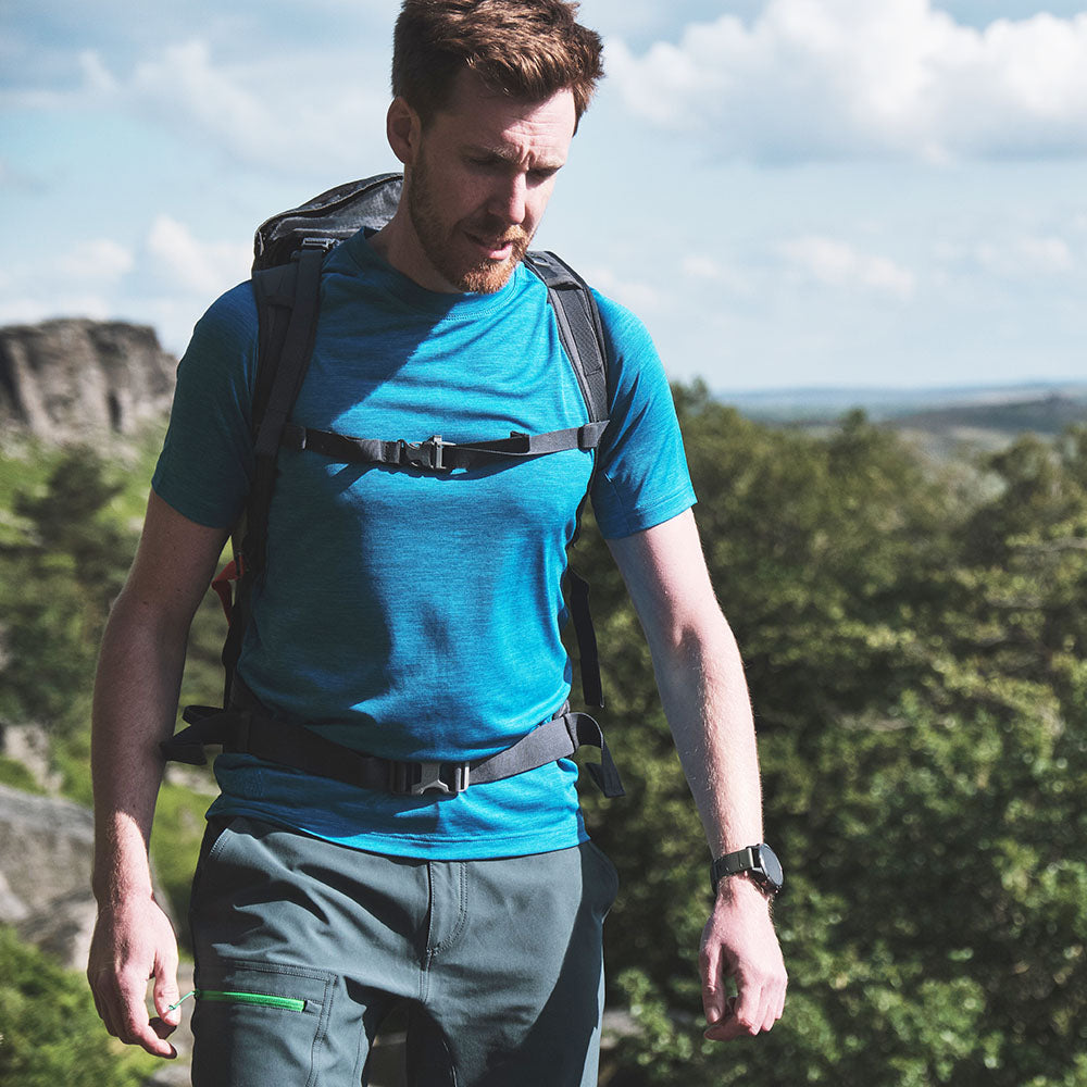 Fjern - Mens Andas Crew (Teal) | Find comfort and performance with our lightweight technical short sleeve crew, crafted from innovative S